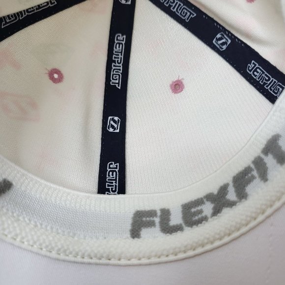 Jetpilot Cap: Cream - Lipstick Diamonds and Kisses Pattern- Flexfit - OSFA Hat - Picture 10 of 14